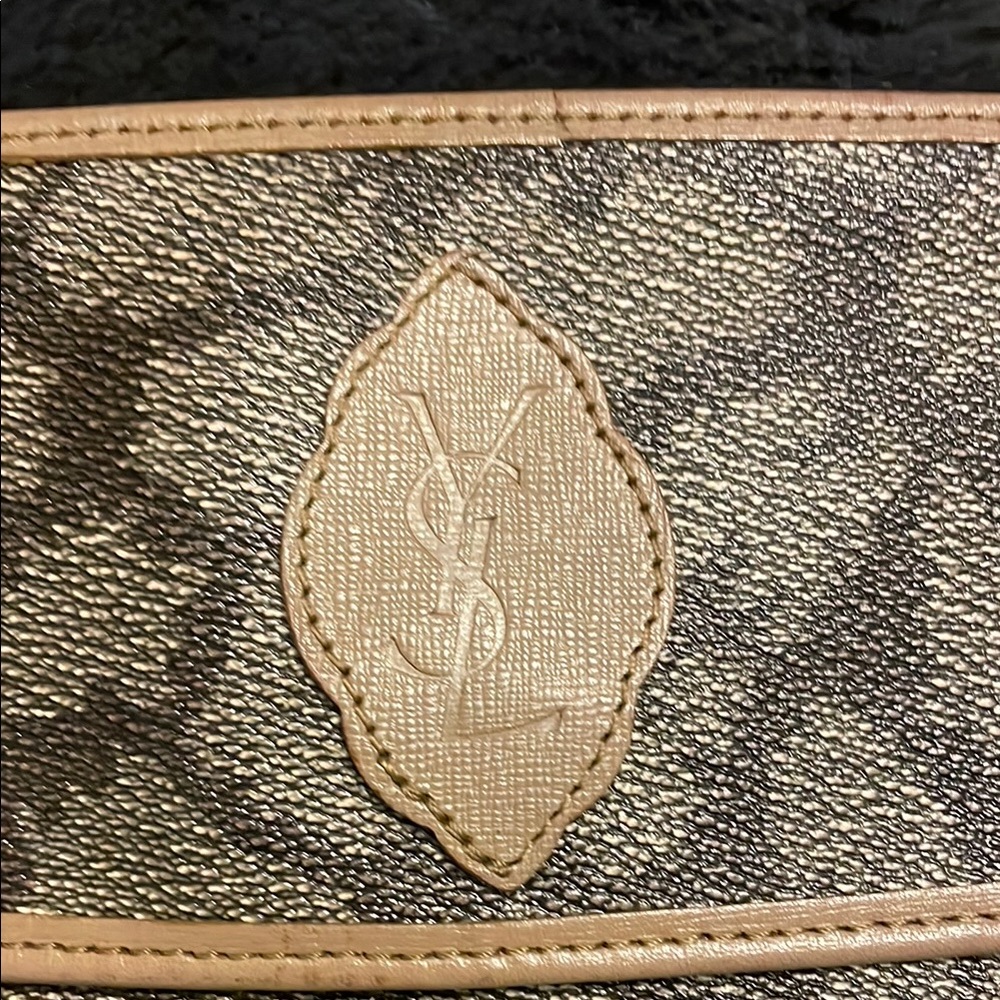 Yves Saint Laurent Brown and Gray Monogram Clutch - Picture 3 of 10